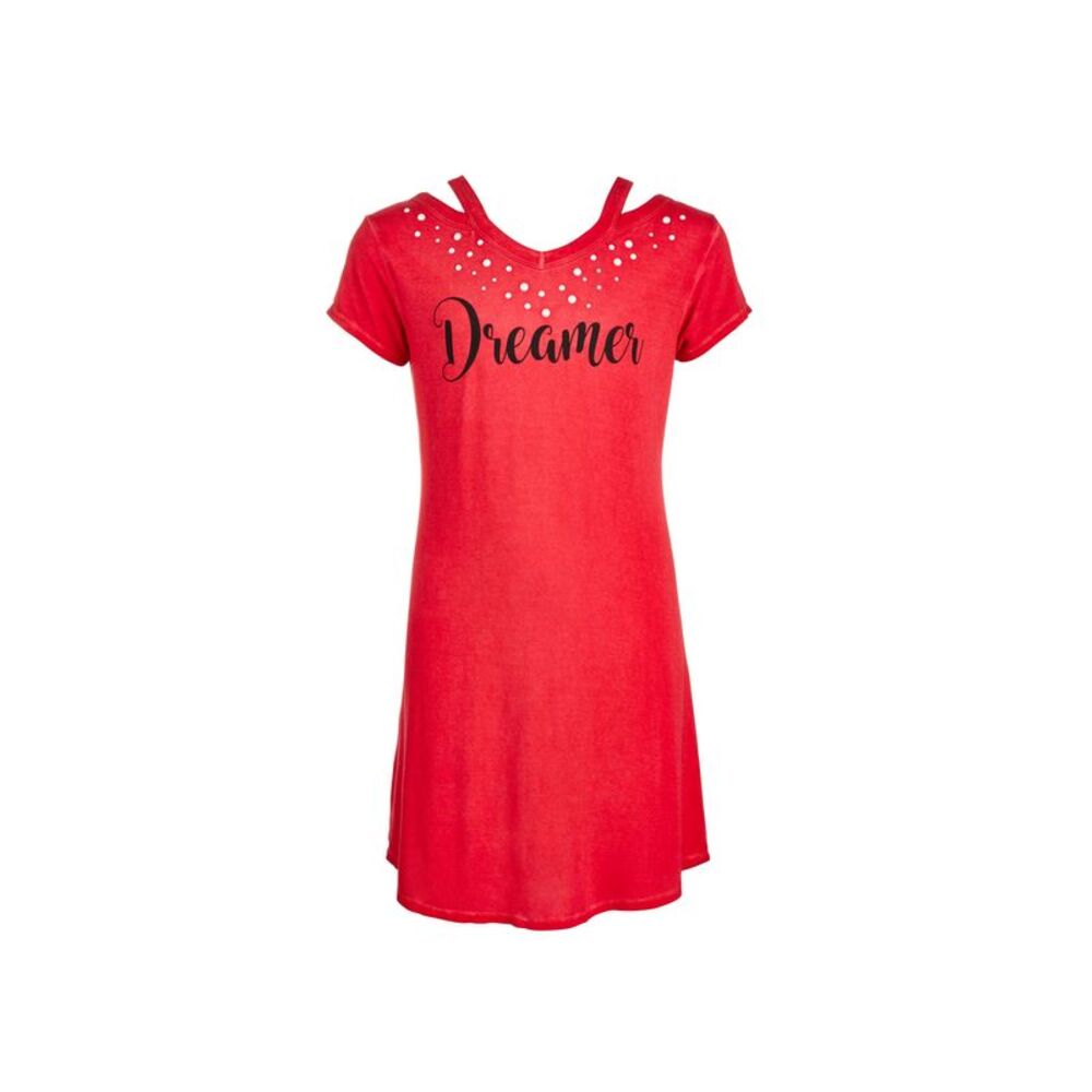 Kandy Kiss Big Girls Pearl Trim Graphic Print Dress